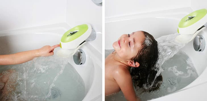 A bathtub faucet extende