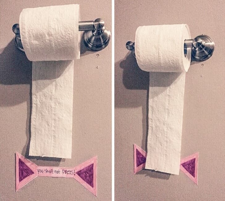 A sign that gives your child a visual limit of toilet paper they’re allowed to use