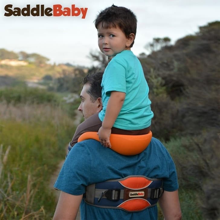 A hands-free shoulder carrier for toddlers