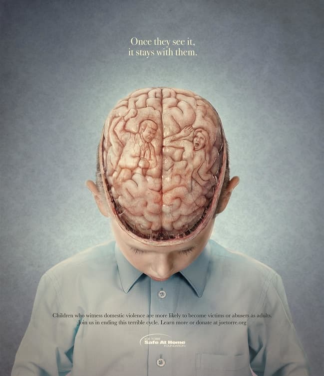 “Not all scars are visible.” — Social advertising against family violence