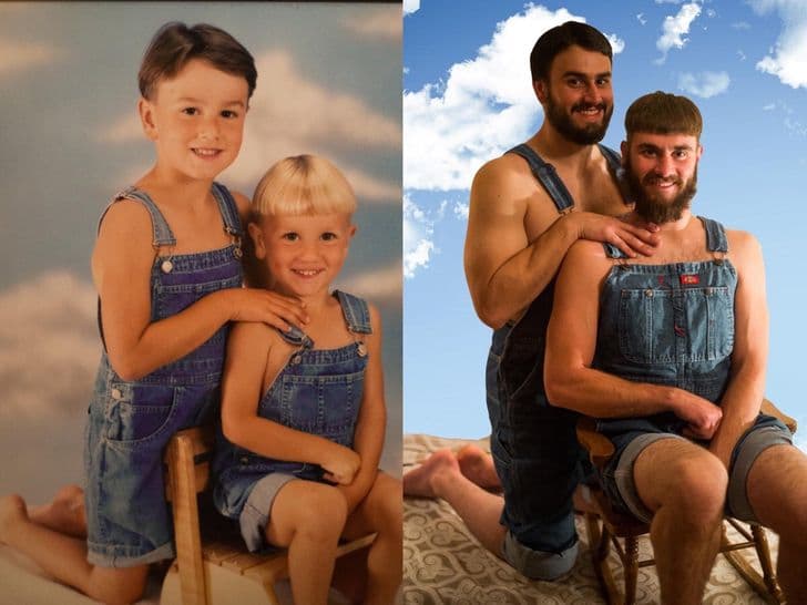 “It’s unexplainable how much effort and commitment went into this photo remake of my brother and me.”