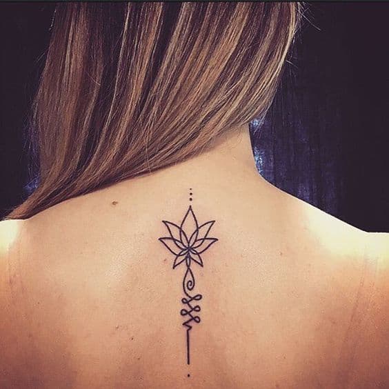 21. Flower-Back Tattoo for Females