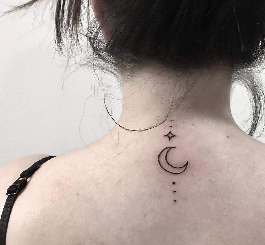 19. Moon & Star – Tiny Small Tattoos for Females