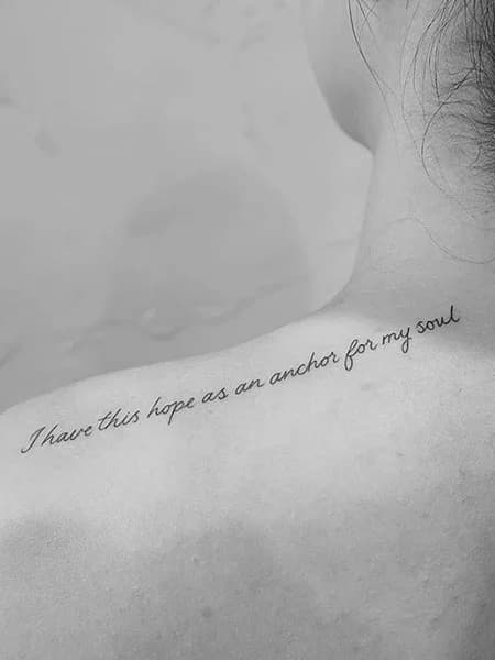 10. Quote Tattoo – On Shoulder