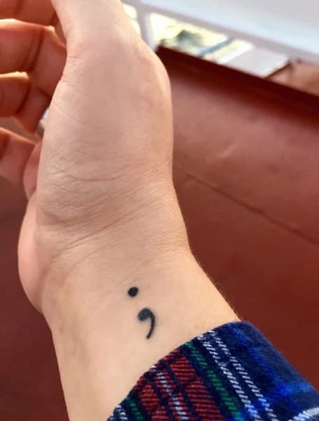 8. Semicolon Tattoo for women