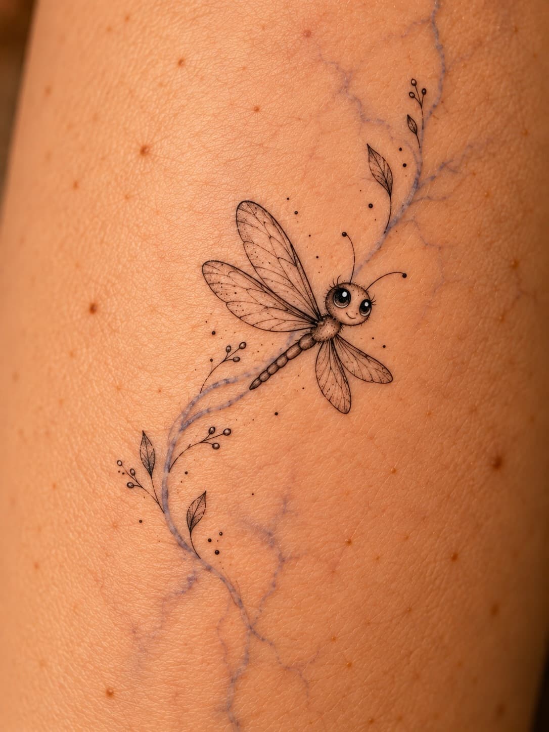 A Dragonfly Among the Leaves