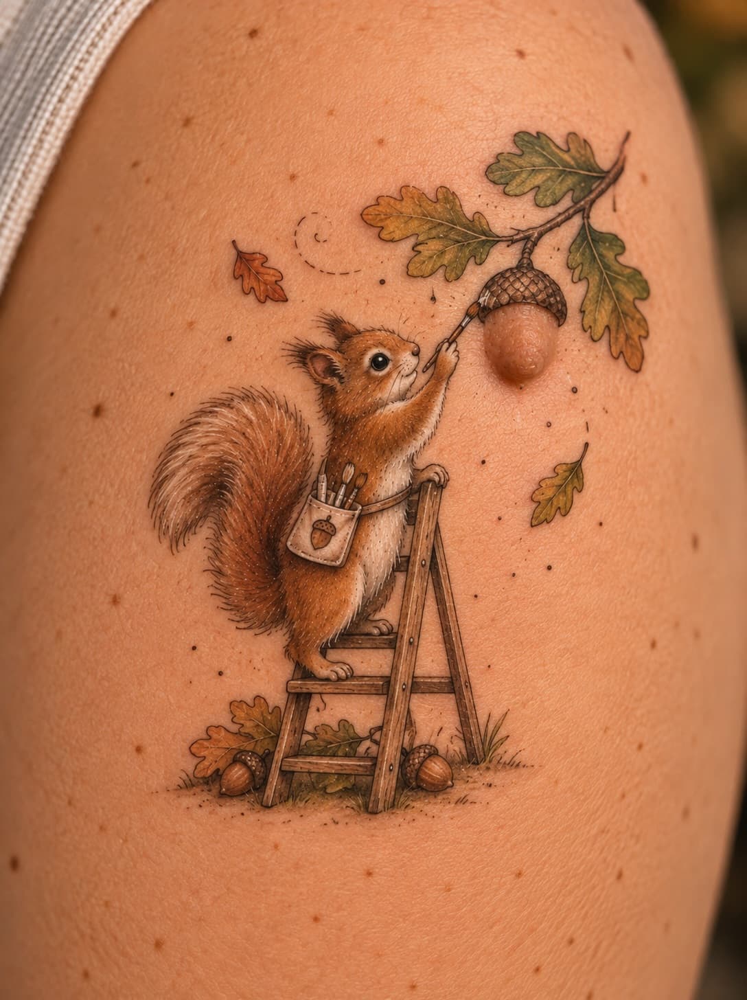 A Squirrel Reaches for an Acorn