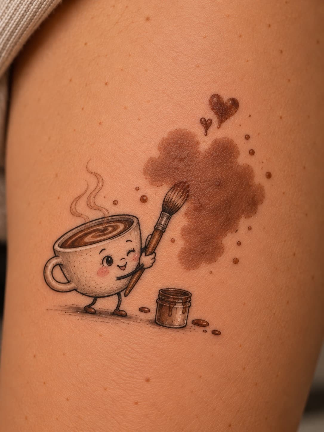 A Cup Paints a Cloud of Coffee
