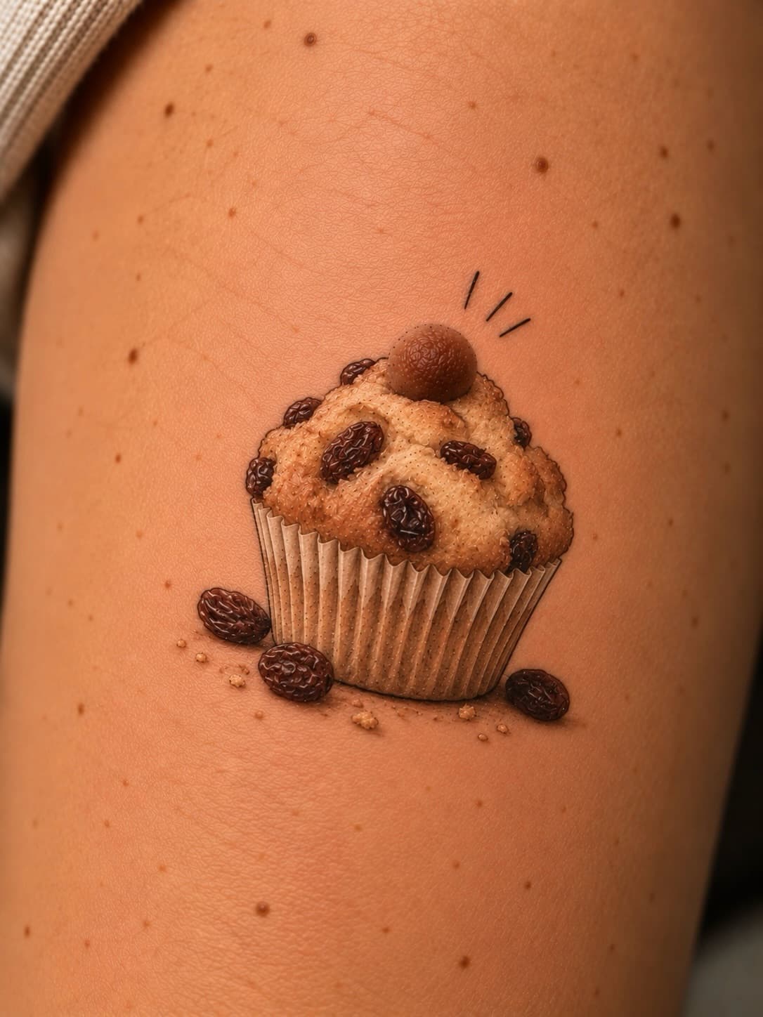 A Cupcake With a Rounded Topping