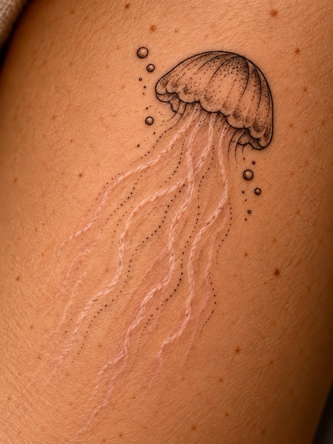 A Jellyfish With Pale Tentacles