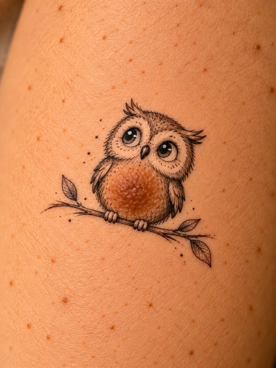 A Little Owl on a Branch