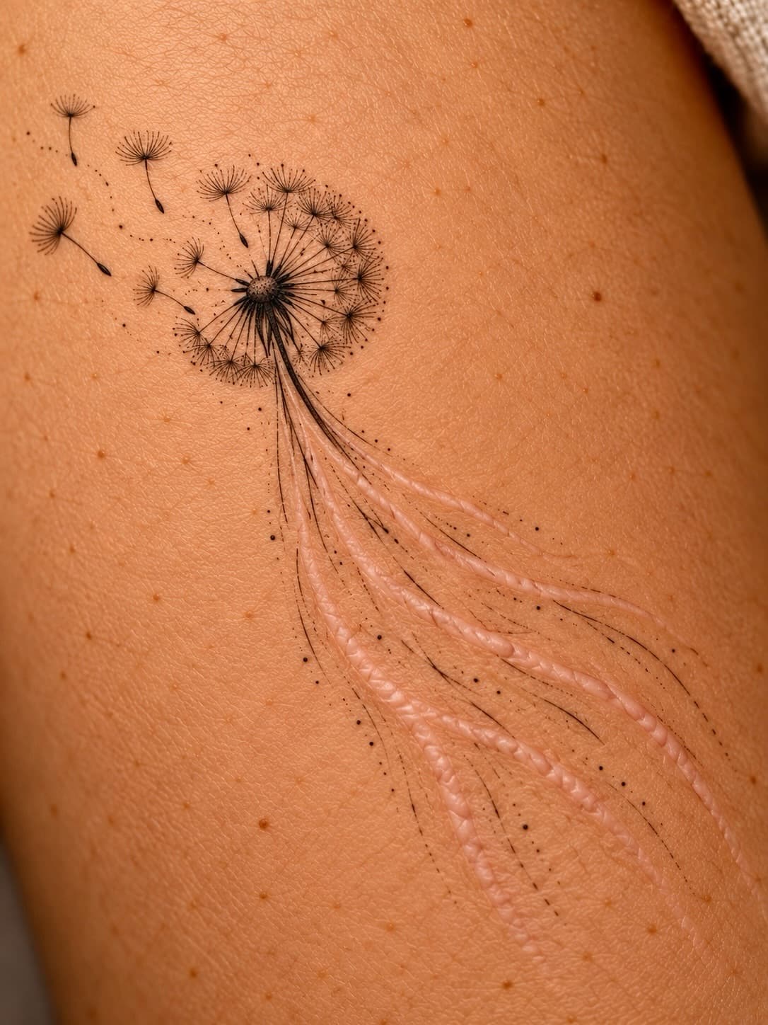 A Dandelion With Drifting Threads