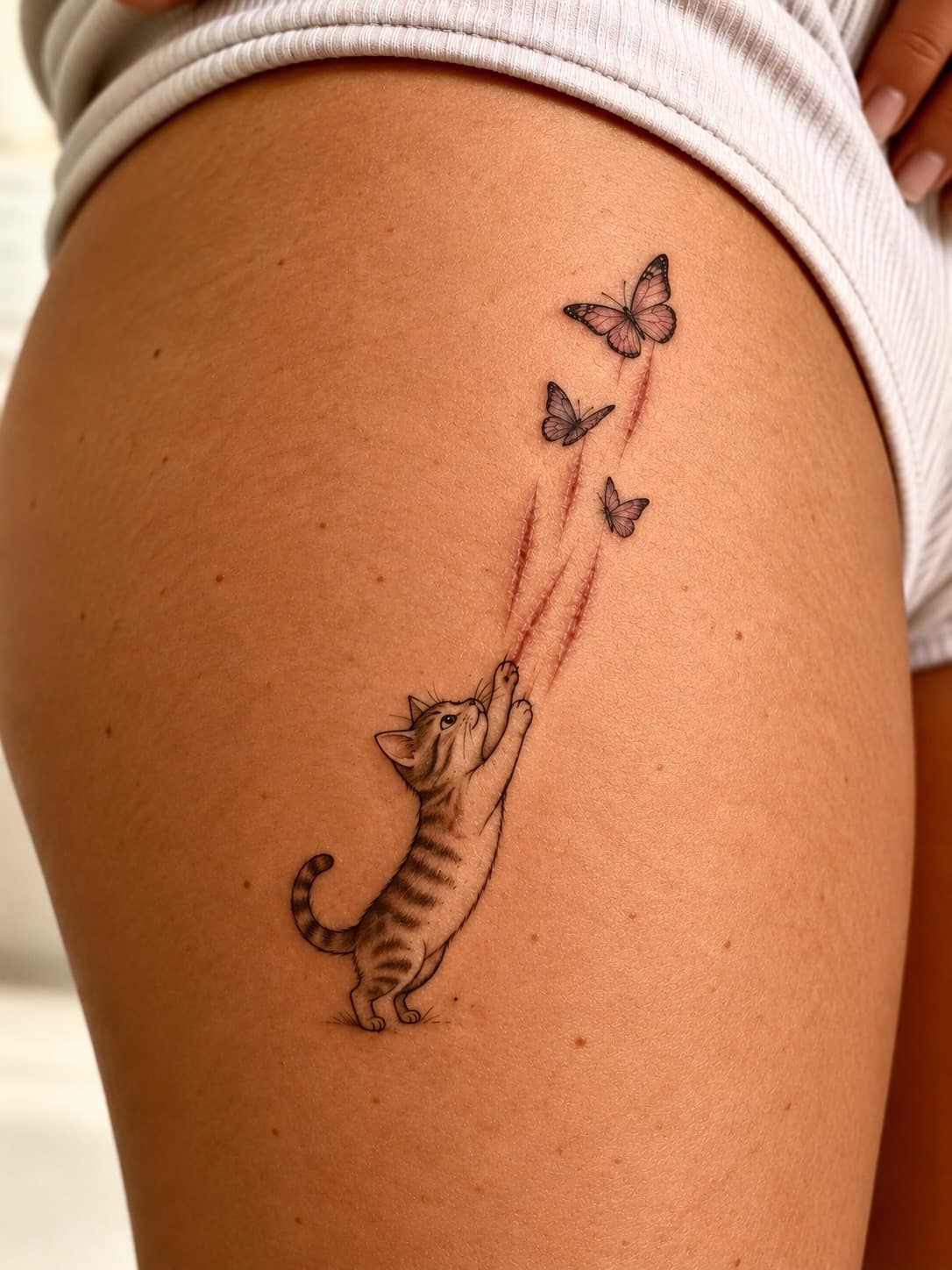 A Kitten Following Butterflies