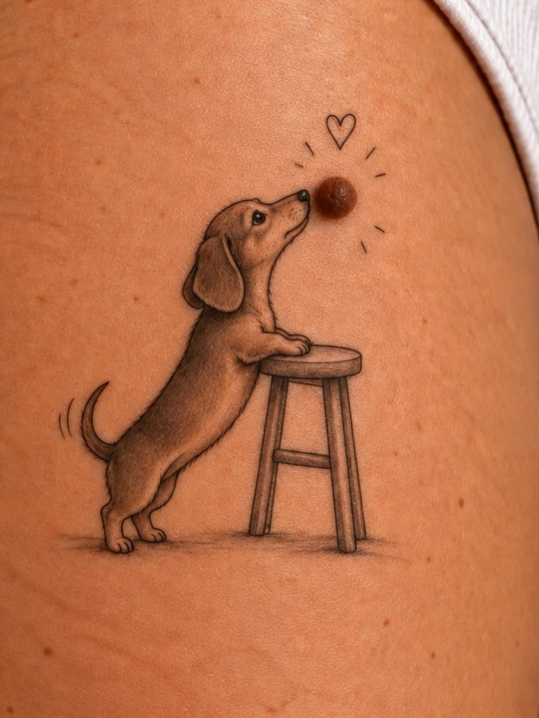 A Dachshund Reaches for a Heart