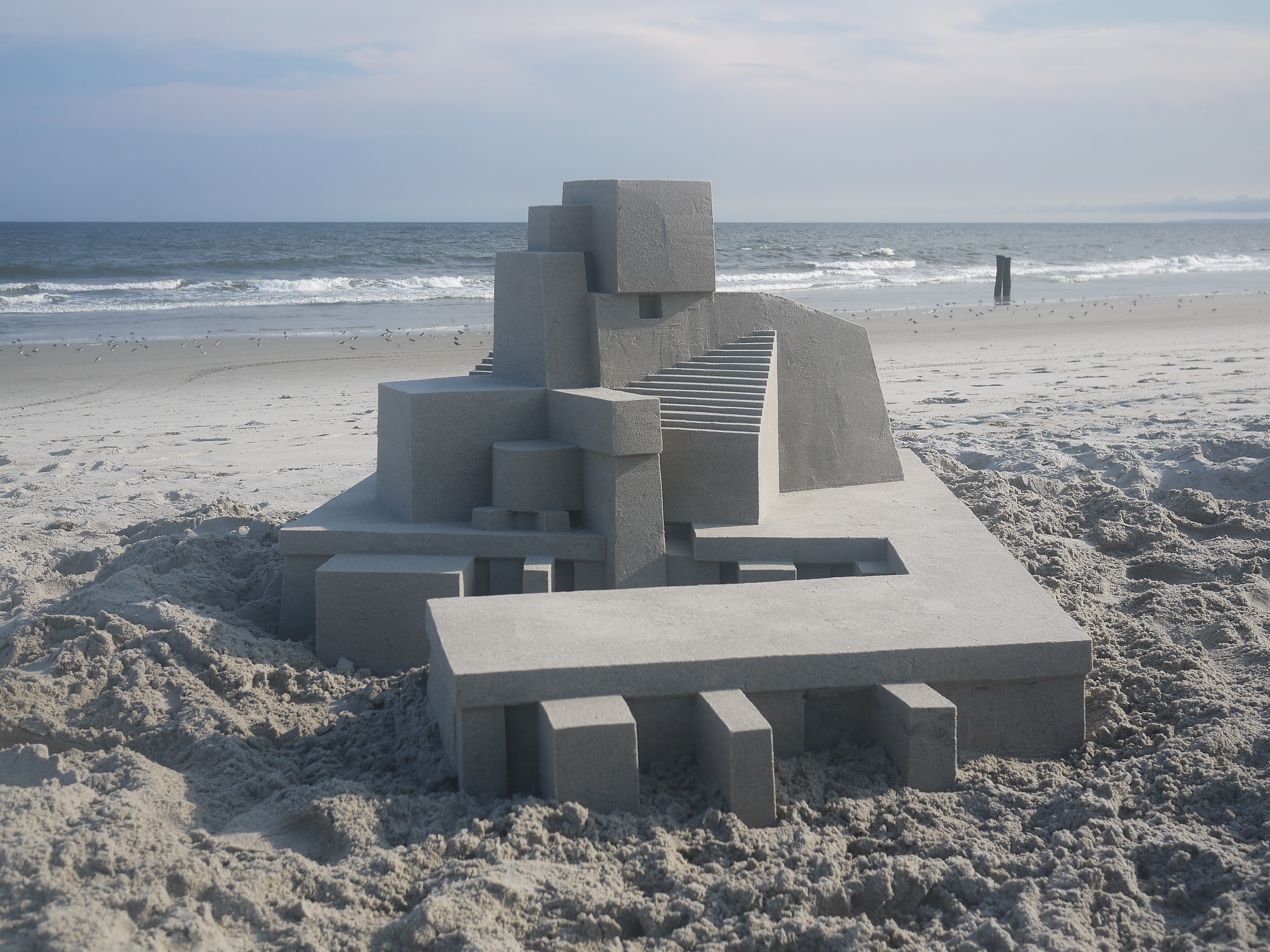 Geometric sand sculpture by Calvin Seibert