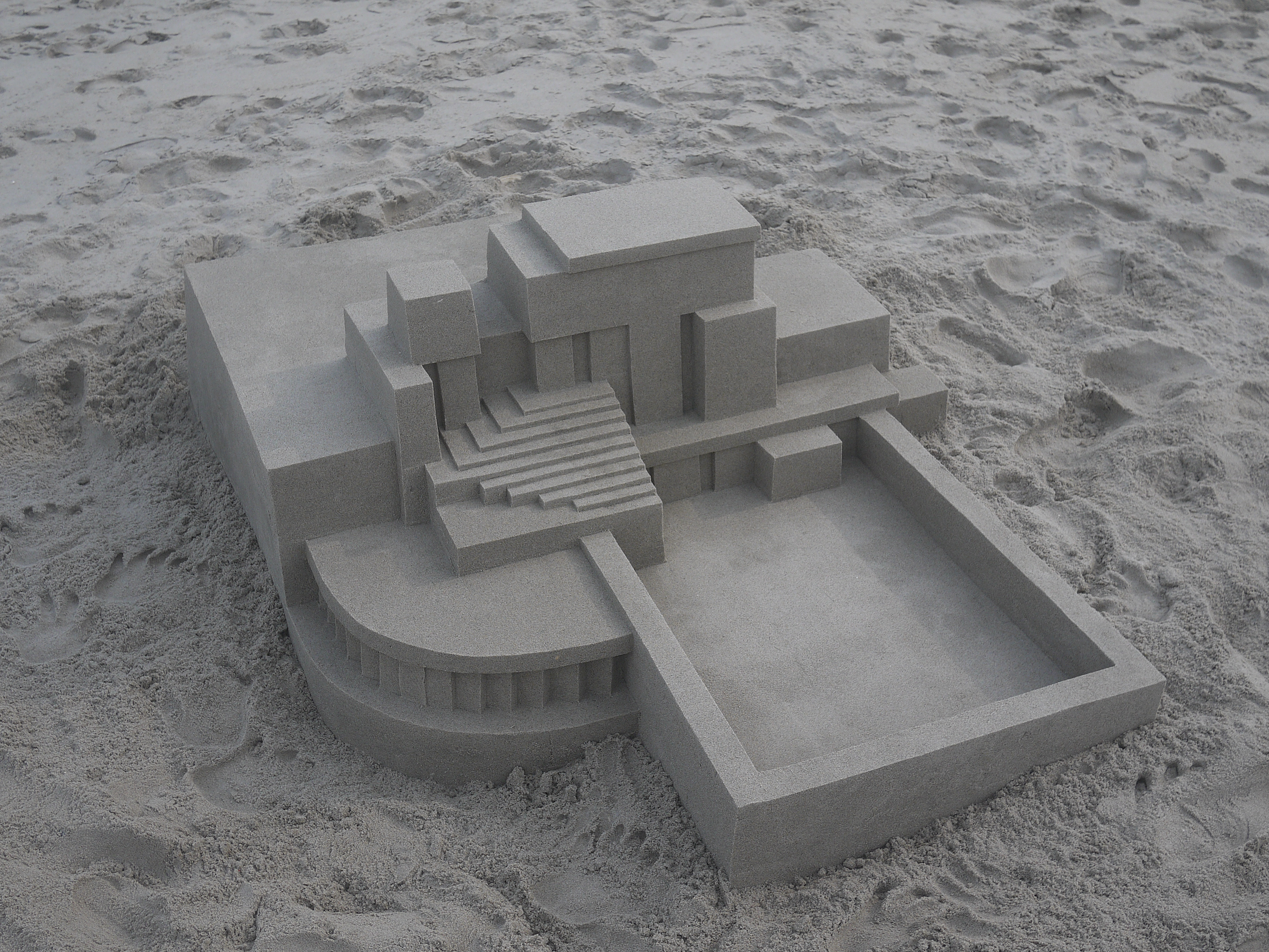 Geometric sand sculpture by Calvin Seibert