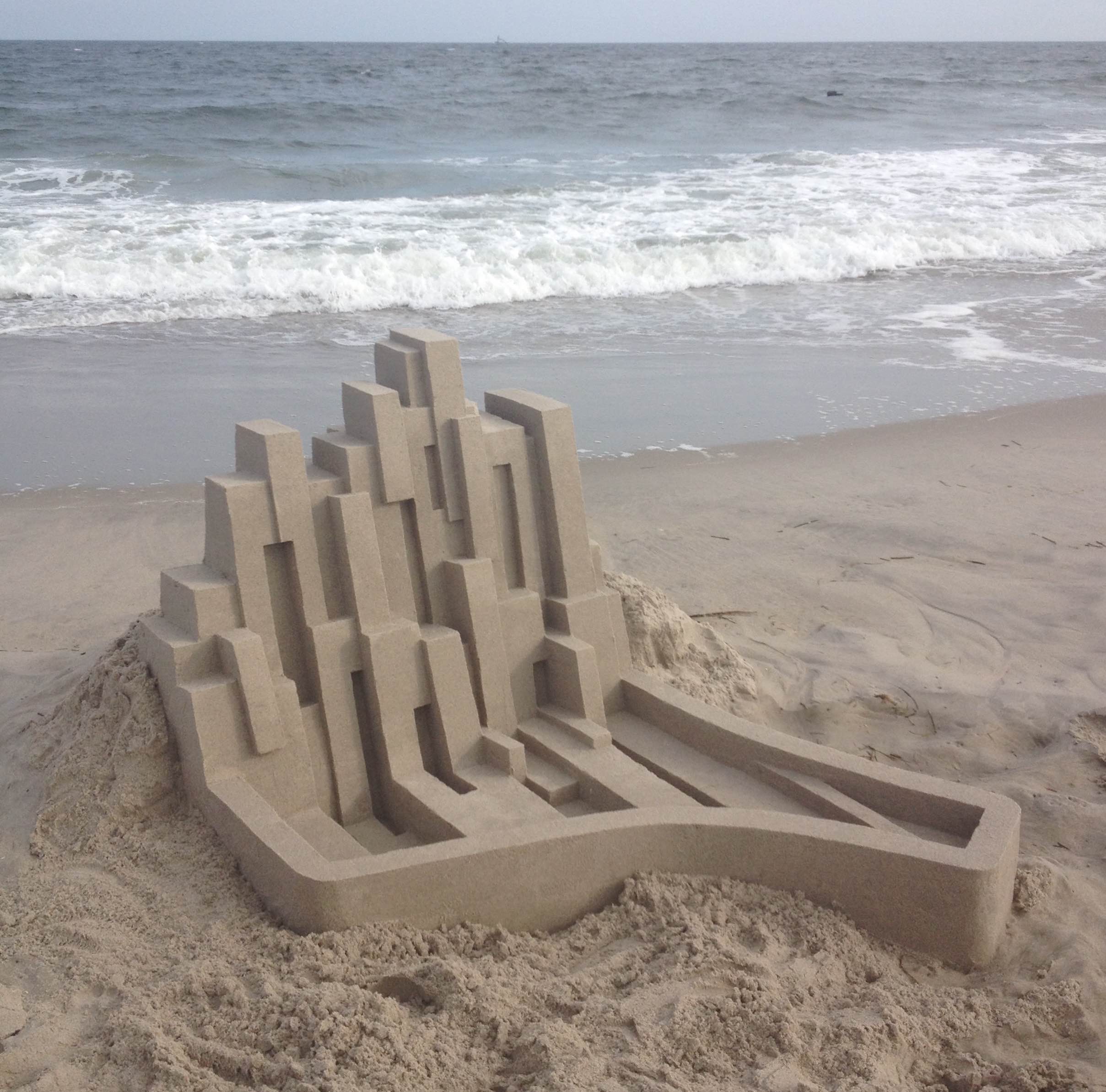 Geometric sand sculpture by Calvin Seibert