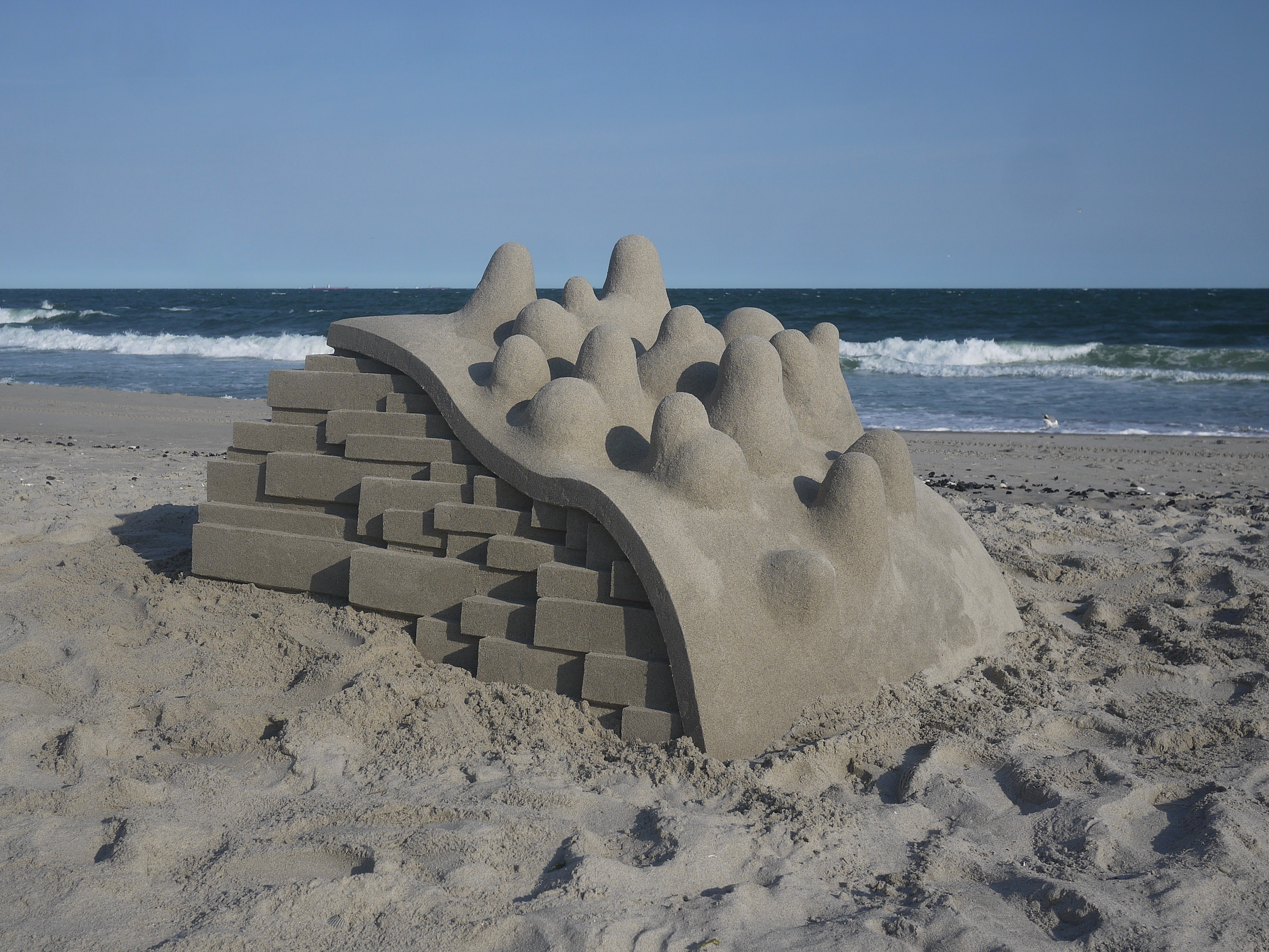 Geometric sand sculpture by Calvin Seibert