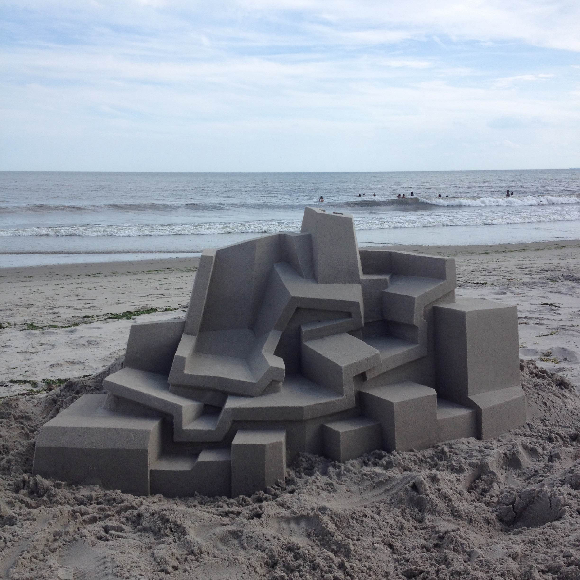 Geometric sand sculpture by Calvin Seibert