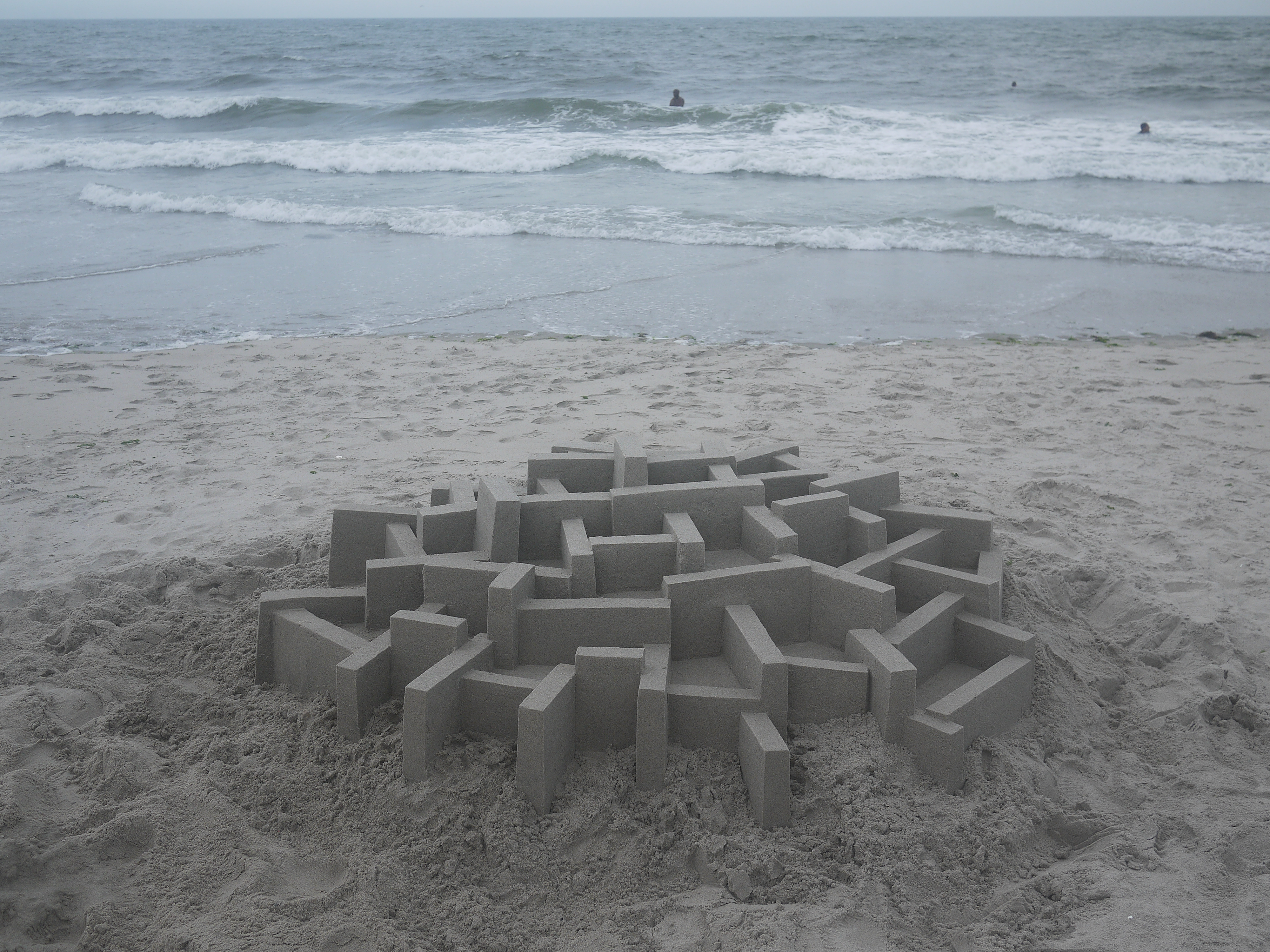 Geometric sand sculpture by Calvin Seibert