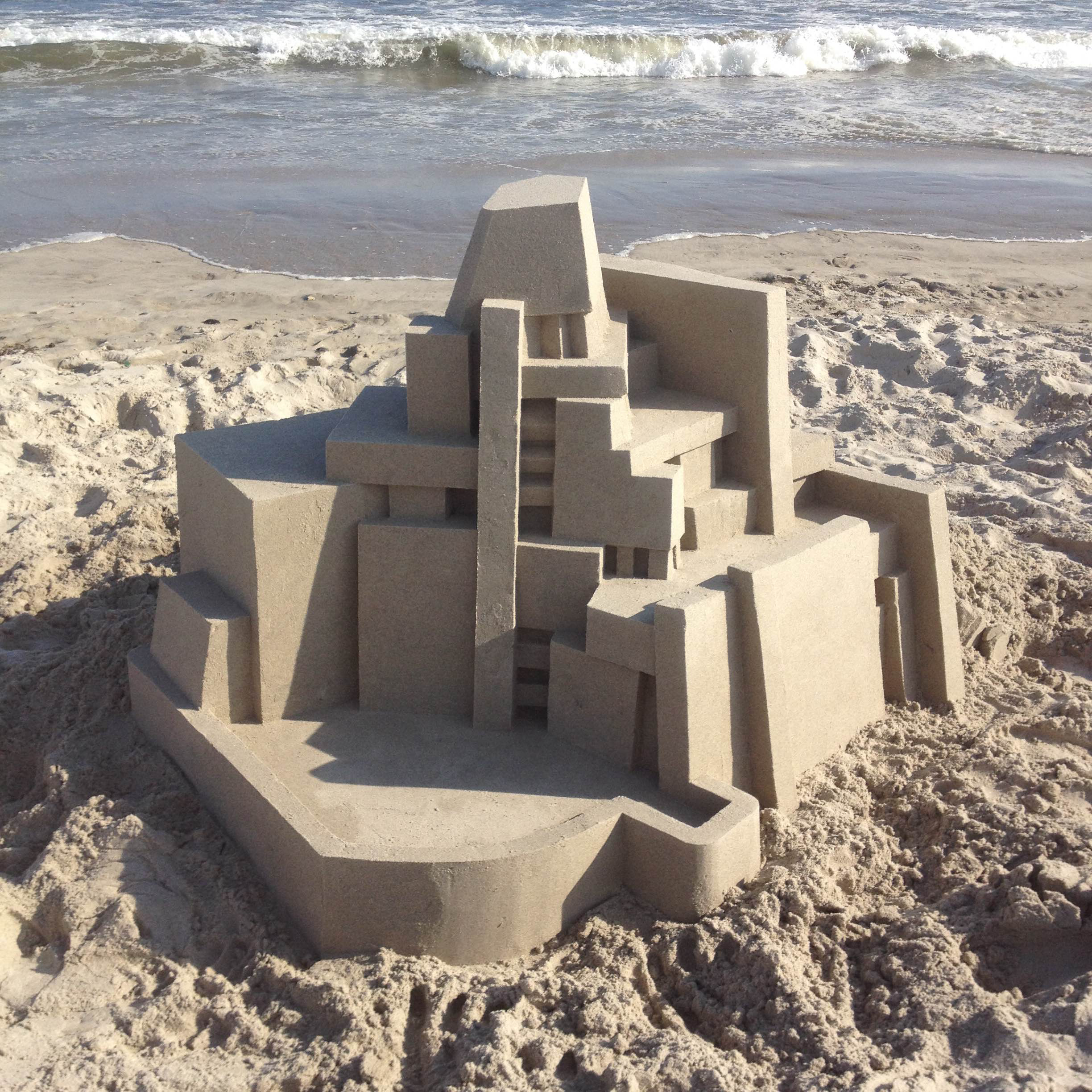 Geometric sand sculpture by Calvin Seibert