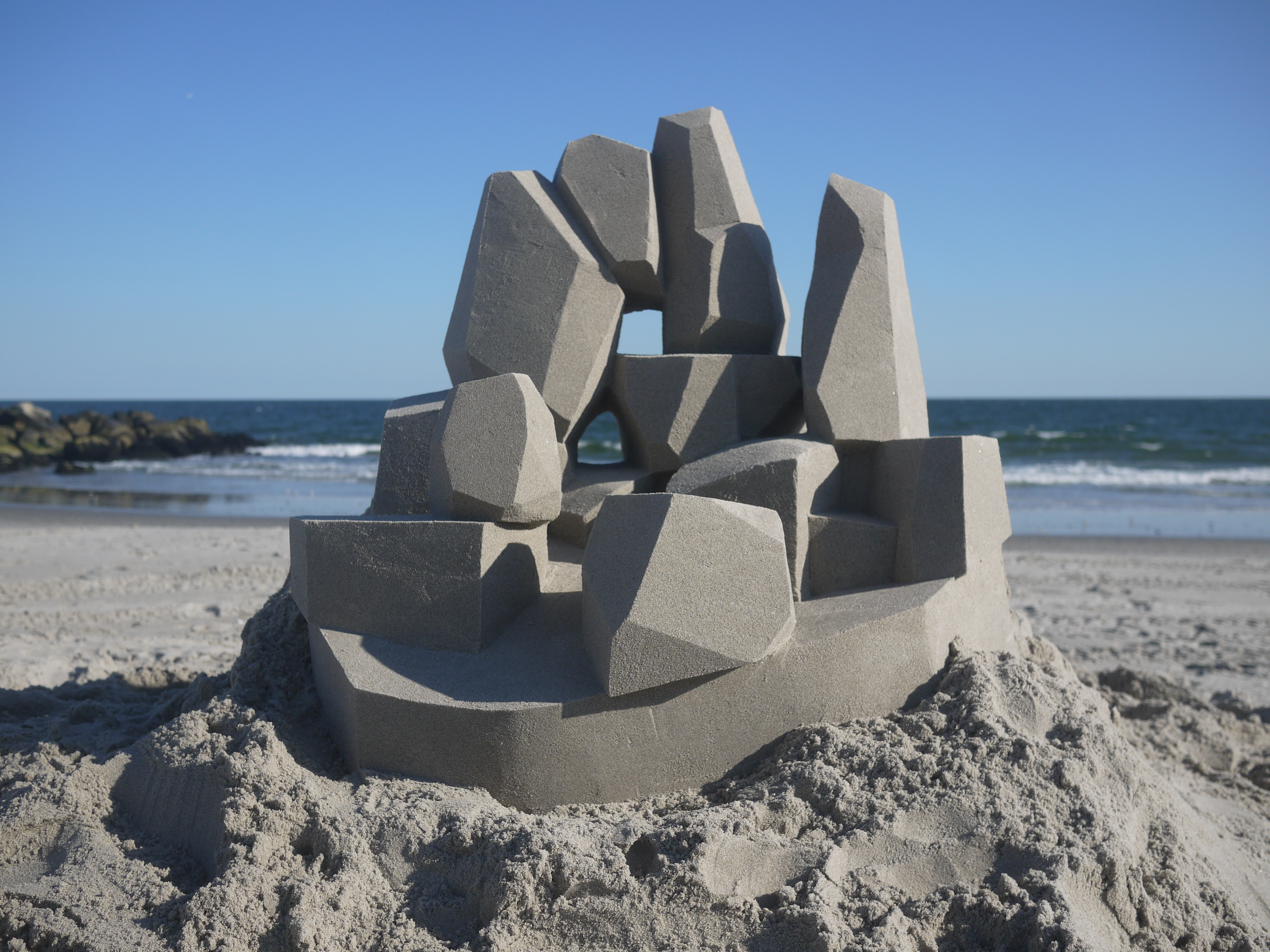 Geometric sand sculpture by Calvin Seibert